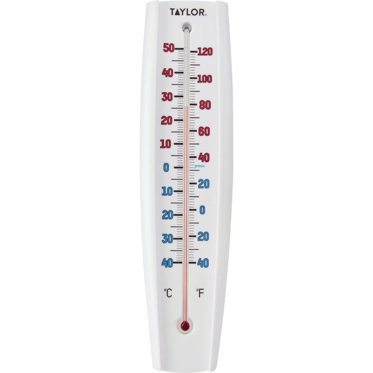 Taylor 3-1/4" W x 14-1/2" H Rustproof Tube Indoor & Outdoor Thermometer Taylor 3-1/4" W x 14-1/2" H Rustproof Tube Indoor & Outdoor Thermometer