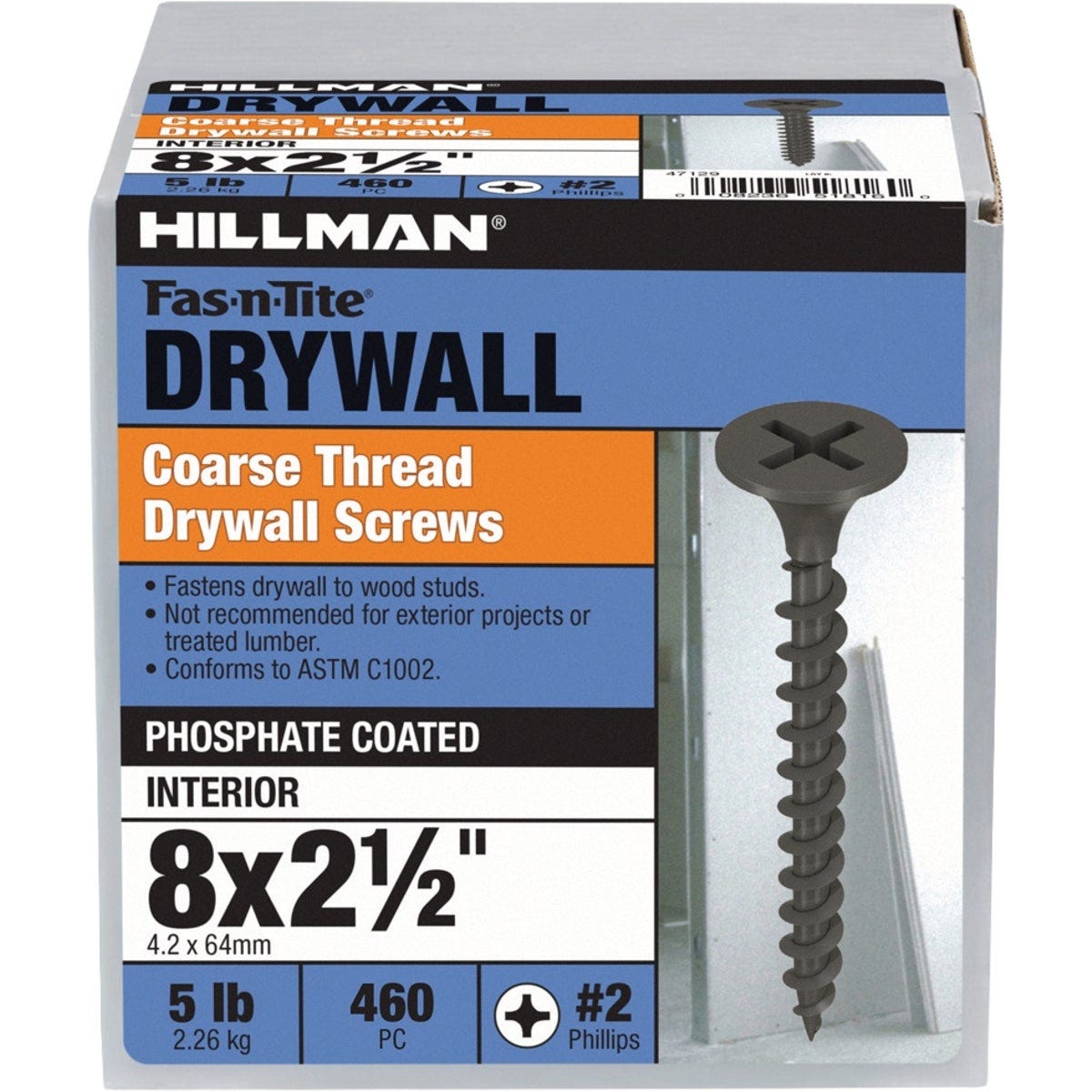 Hillman Fas-N-Tite #8 x 2-1/2 In. Coarse Thread Black Phosphate Drywall Screw (460-Count) - photo 2 Hillman Fas-N-Tite #8 x 2-1/2 In. Coarse Thread Black Phosphate Drywall Screw (460-Count) - photo 2