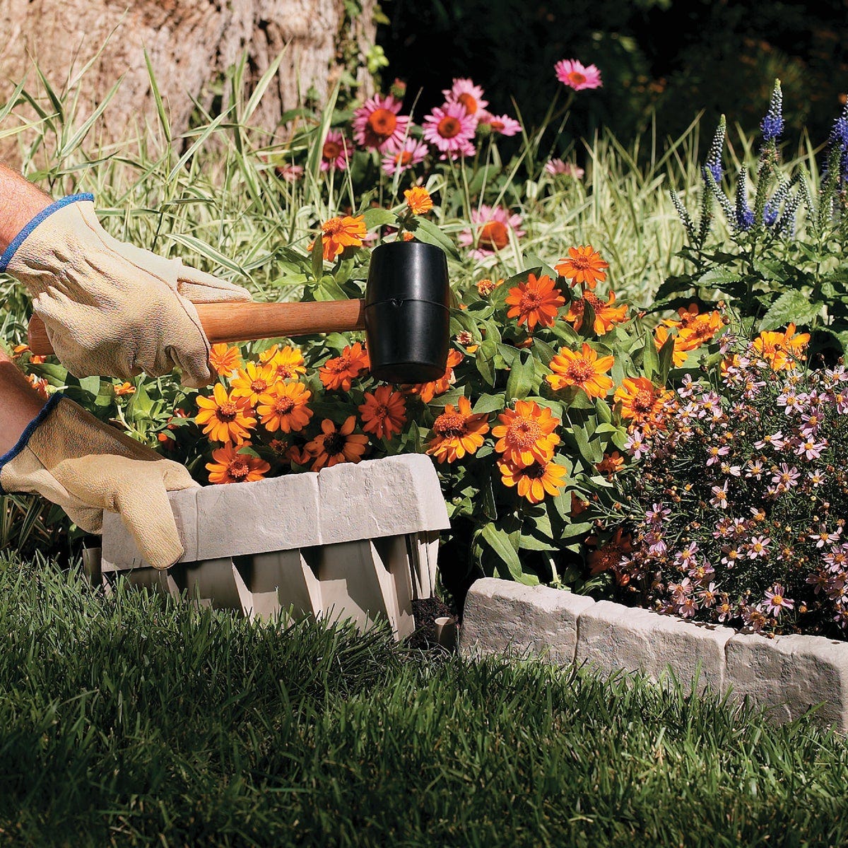 Suncast 6 In. H. x 12 In. L. Border Stone Poly Lawn Edging (10-Pack) - photo 5