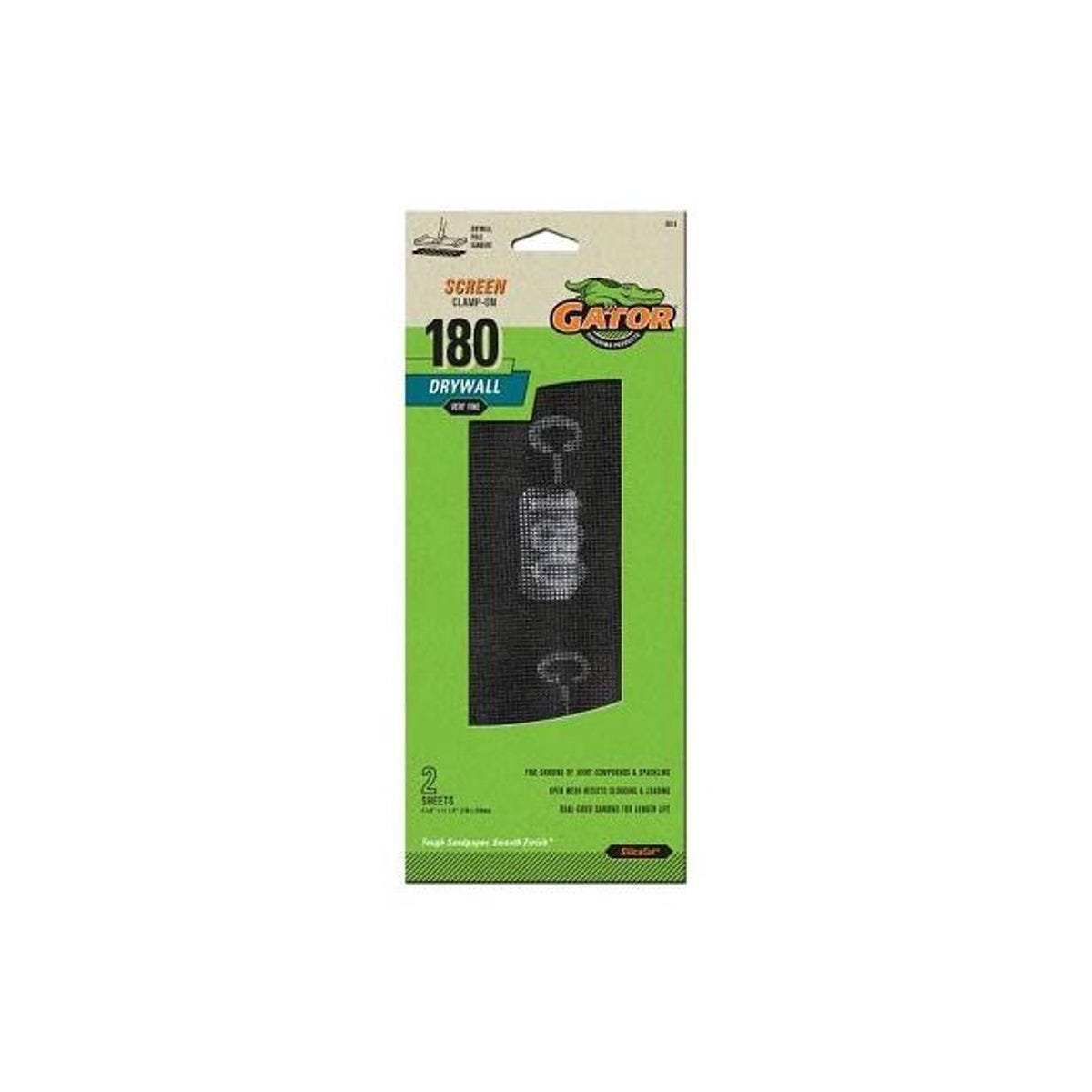 Gator Grit 180 Grit 4-1/4 In. x 11-1/4 In. Precut Drywall Sanding Screen (2-Pack)