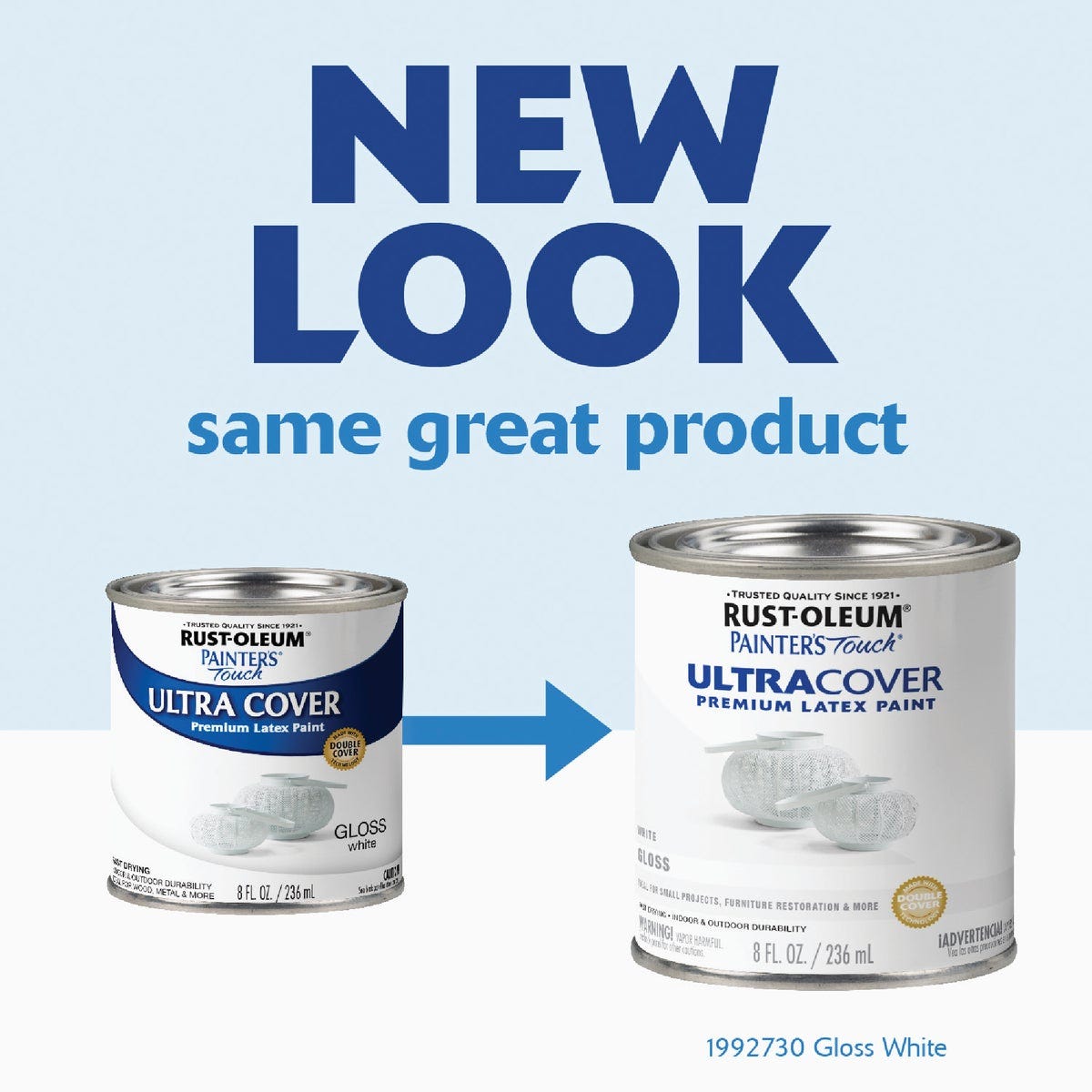 Rust-Oleum Painter's Touch 2X Ultra Cover Premium Latex Paint, White Gloss, 1/2 Pt. - photo 3