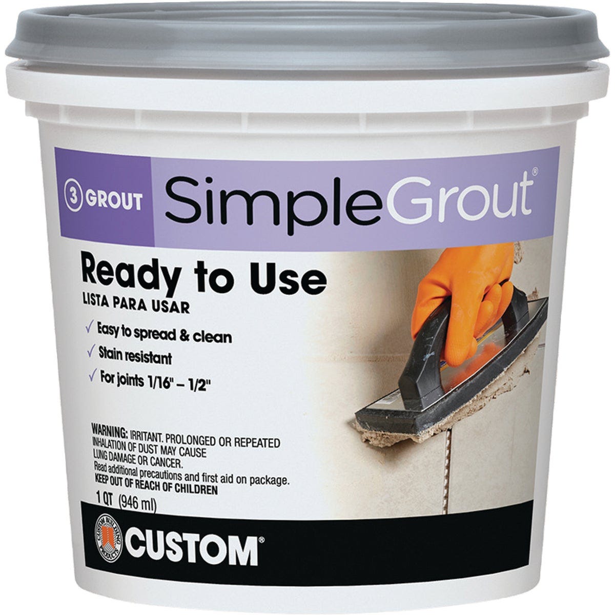 Custom Building Products Simplegrout Quart Haystack Pre-Mixed Tile Grout - photo 2 Custom Building Products Simplegrout Quart Haystack Pre-Mixed Tile Grout - photo 2