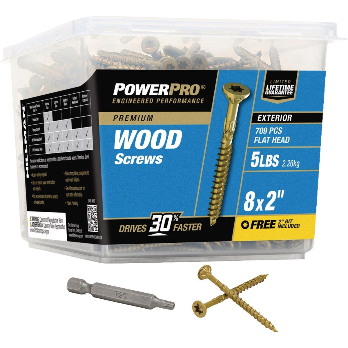 Hillman PowerPro #8 x 2 In. Premium Exterior Wood Screw (141-Count)