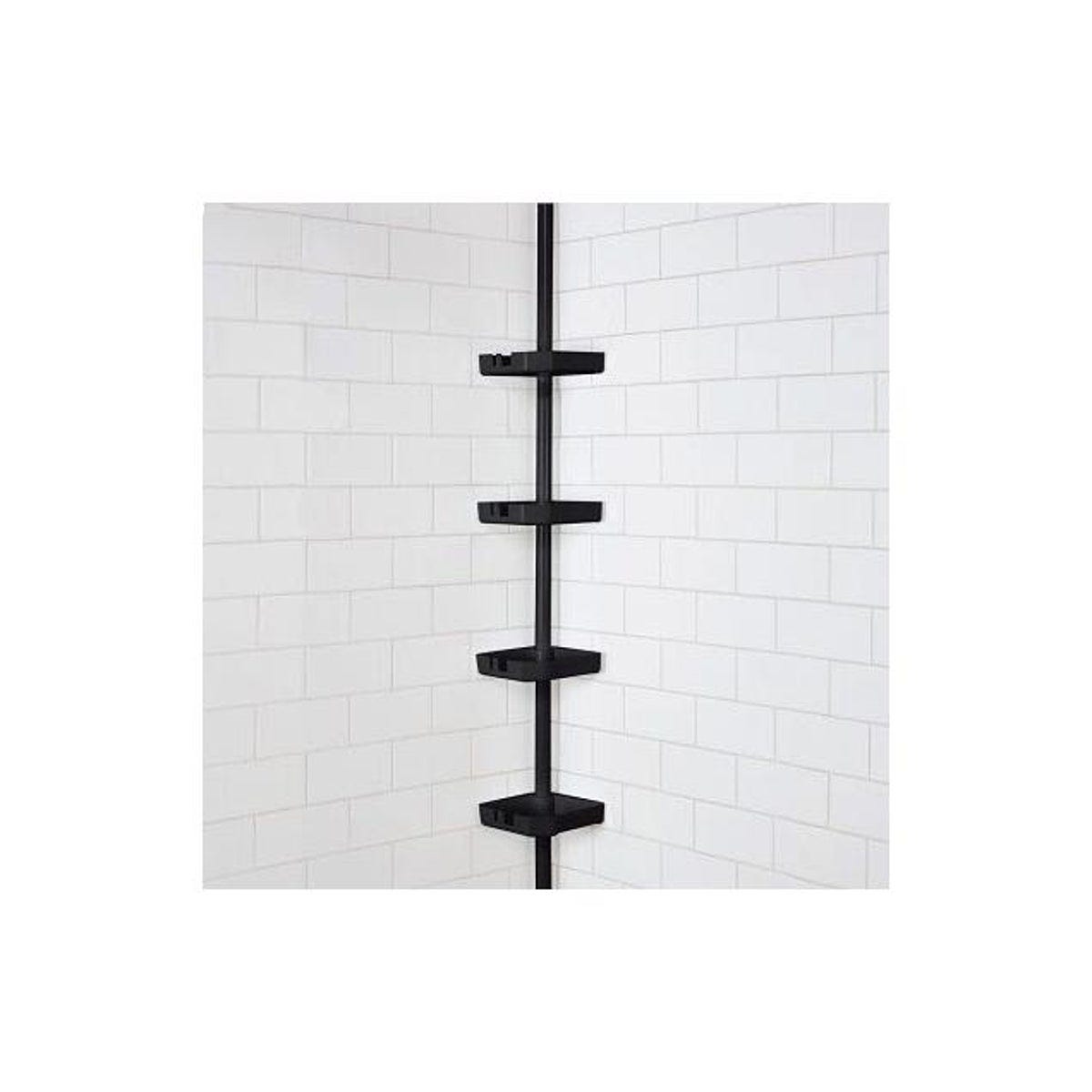 Moda At Home Black 4-Tier Corner Shower Caddy Moda At Home Black 4-Tier Corner Shower Caddy