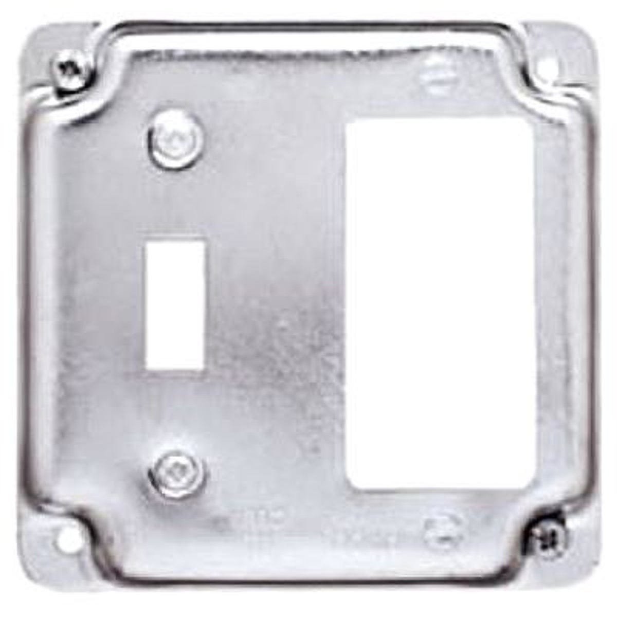 Raco GFI & Single Toggle Steel 4 In. Square Device Cover Raco GFI & Single Toggle Steel 4 In. Square Device Cover