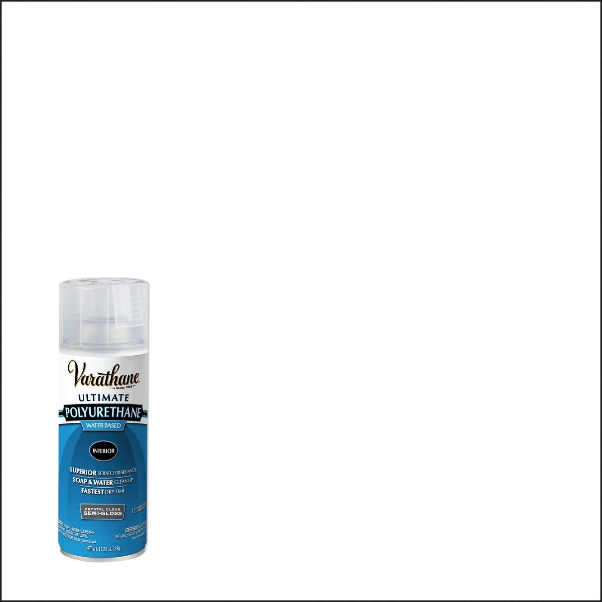 Varathane Semi-Gloss Clear Interior Water-Based Spray Polyurethane, 11.25 Oz. Varathane Semi-Gloss Clear Interior Water-Based Spray Polyurethane, 11.25 Oz.