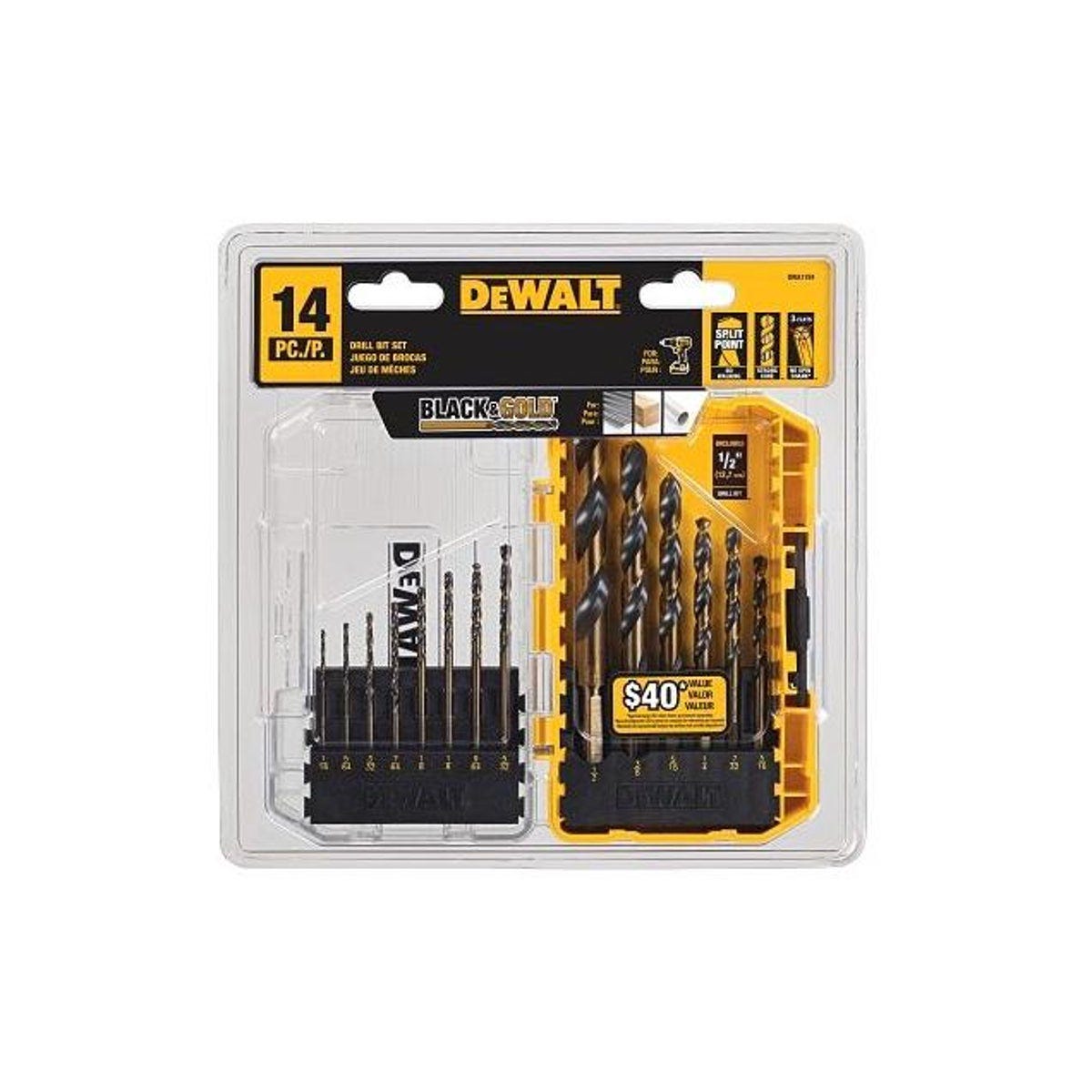 DeWalt Black & Gold HSS Drill Bit Set (14-Piece) DeWalt Black & Gold HSS Drill Bit Set (14-Piece)