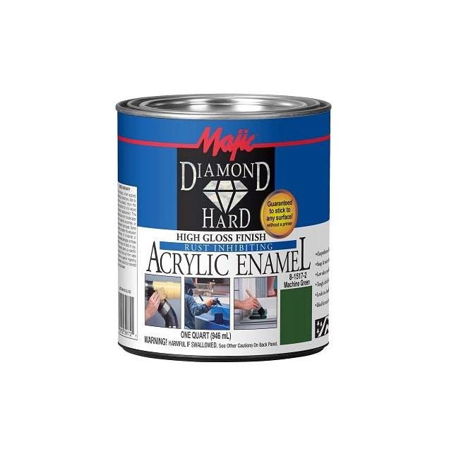 Majic Diamondhard Anti-Rust Acrylic Enamel Paint, High Gloss Machine Green, 1 Qt.