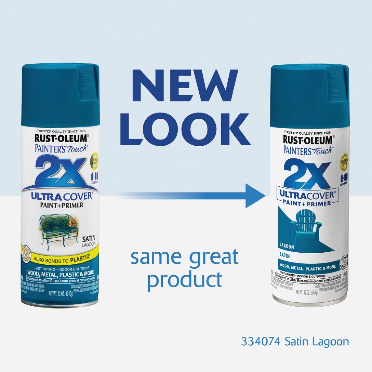 Rust-Oleum Painter's Touch 2X Ultra Cover 12 Oz. Satin Paint + Primer Spray Paint, Lagoon - photo 4