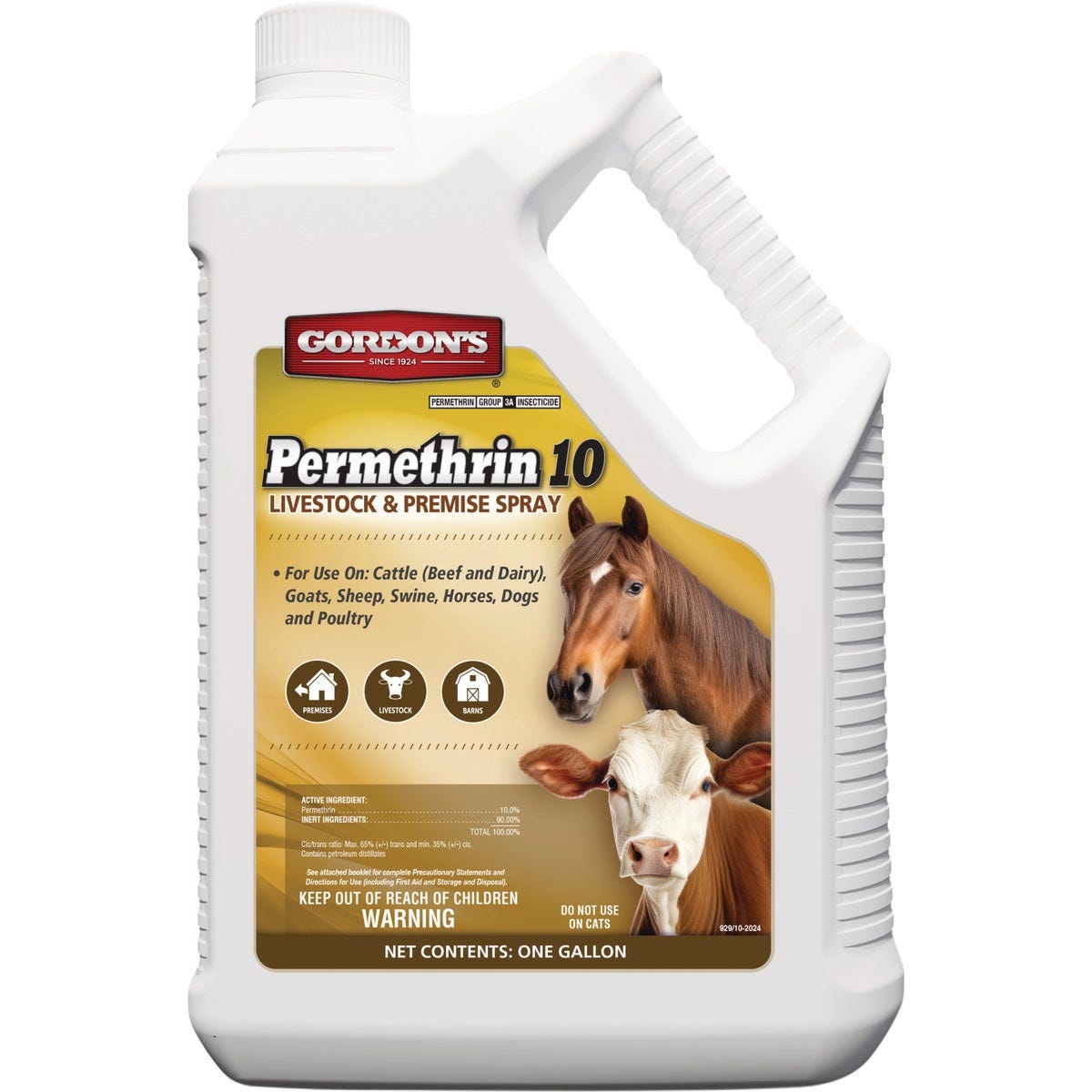 Gordon's Permethrin 10 1 Gal. Concentrate Livestock & Premise Spray Gordon's Permethrin 10 1 Gal. Concentrate Livestock & Premise Spray