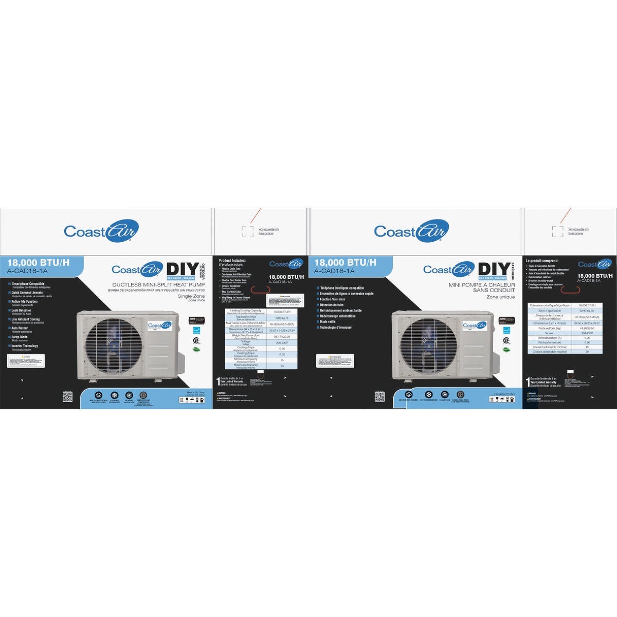 Coast Air 18,000 BTU 800 Sq. Ft. Mini-Split Room Air Conditioner & Heat Pump - photo 2