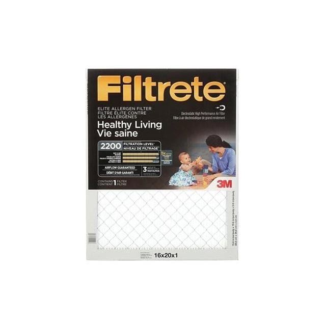 Filtrete 20 In. x 20 In. x 1 In. Elite Allergen Reduction Pleated MPR 2200 Furnace Air Filter