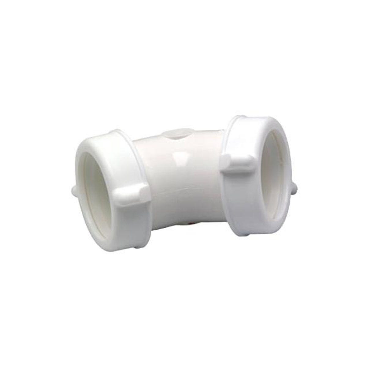 45-Degree White Plastic Lavatory/Kitchen Drain Elbow