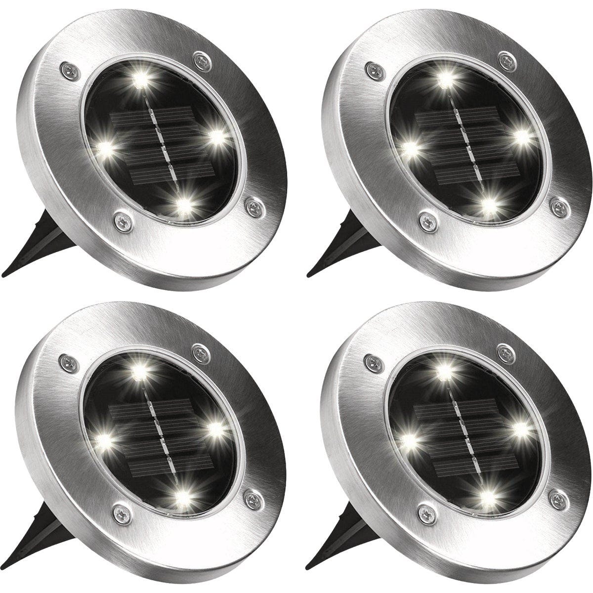 Bell+Howell Outdoor Solar LED Disk Lights (4-Pack)