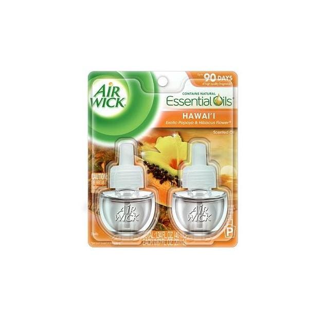 Air Wick 2-Pack 0.7 Oz. Hawaii Exotic Papaya & Hibiscus Scent Oils Refill With Aromatherapy Air Wick 2-Pack 0.7 Oz. Hawaii Exotic Papaya & Hibiscus Scent Oils Refill With Aromatherapy