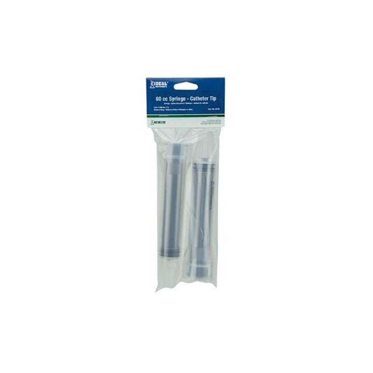Ideal 60cc Catheter Tip Disposable Syringes (2-Pack)