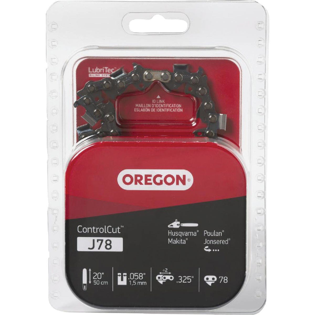 Oregon ControlCut 20 In. 78-Link 0.058 In. ga Chainsaw Chain Oregon ControlCut 20 In. 78-Link 0.058 In. ga Chainsaw Chain