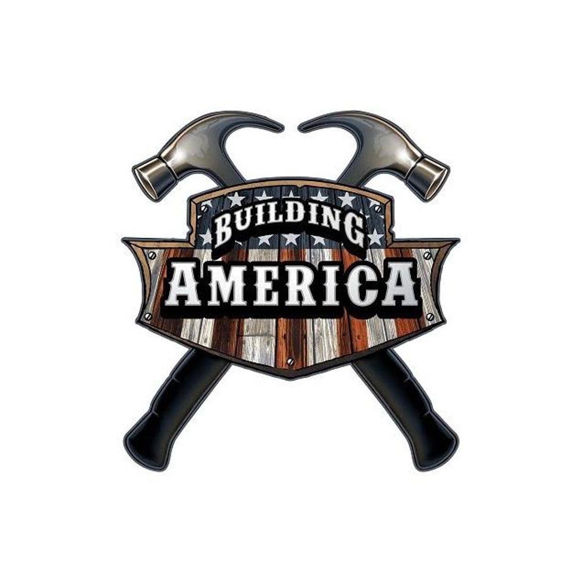 Headwind Indoor/Outdoor 3D Embossed Metal Building America Sign Headwind Indoor/Outdoor 3D Embossed Metal Building America Sign