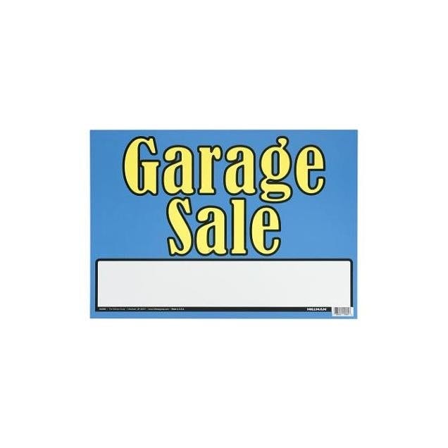 Hillman 10 In. x 14 In. Blue & Yellow Garage Sale Sign