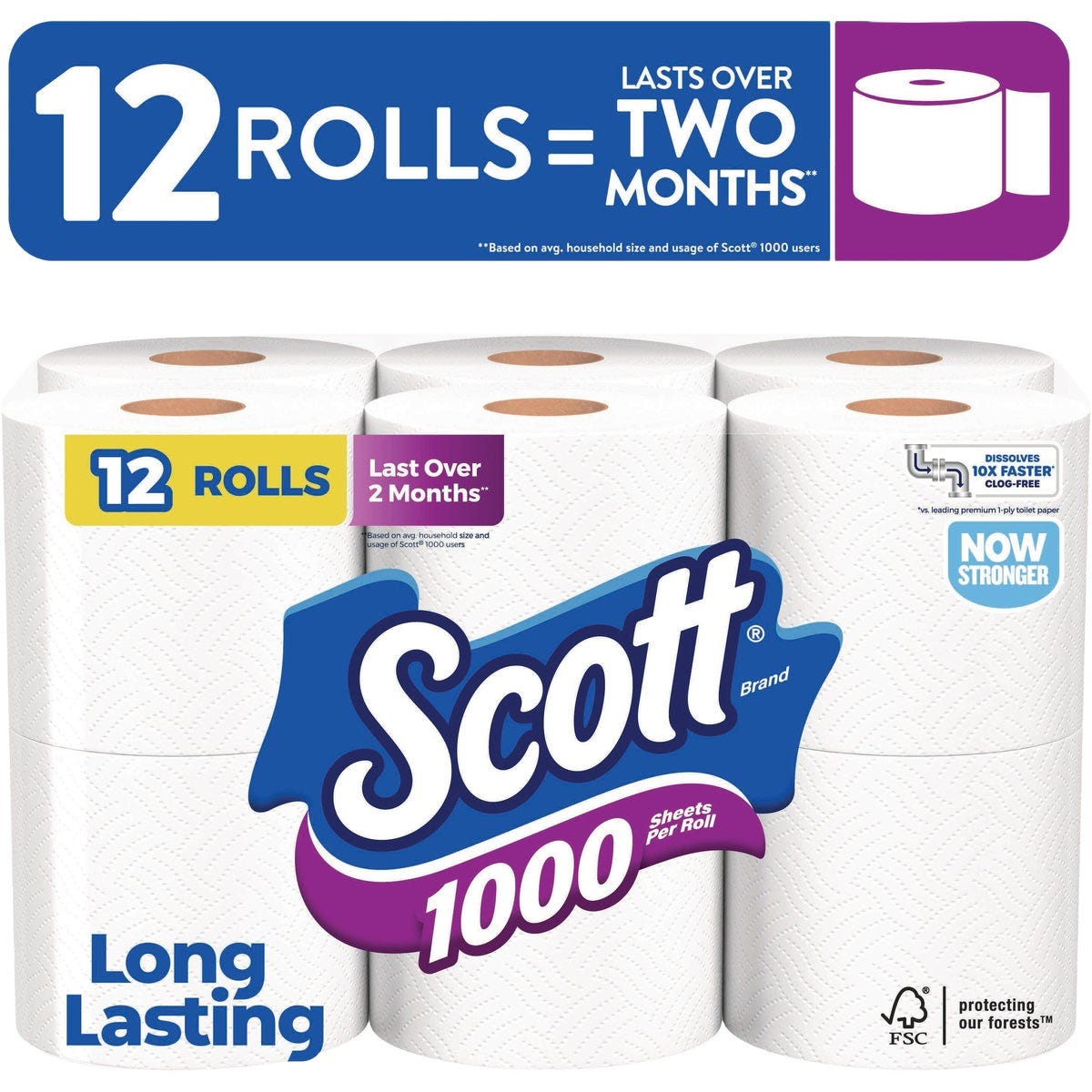Scott 1-Ply White Bath Tissue (12 Rolls) - photo 3