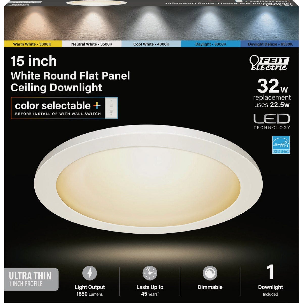 Feit Electric Edge-Lit 15 In. White Round 6-Way LED Flush Mount Light - photo 2 Feit Electric Edge-Lit 15 In. White Round 6-Way LED Flush Mount Light - photo 2