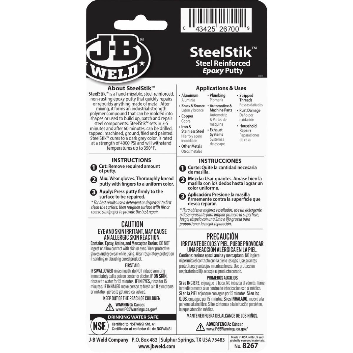 J-B Weld SteelStik 2 Oz. Gray Epoxy Putty - photo 2