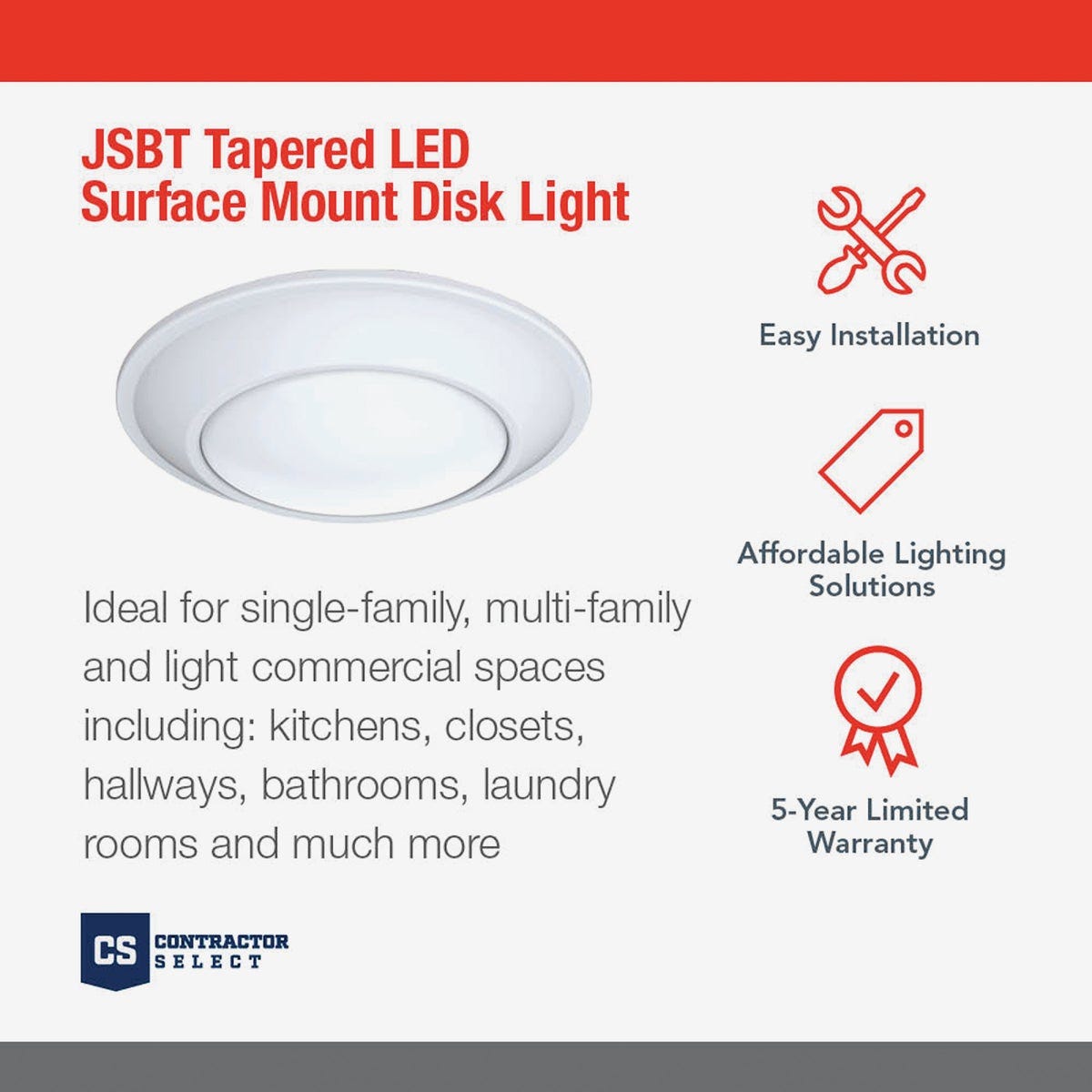 Juno SlimBasics JSBT 6 In. CCT Tapered LED Surface Mount Disc Light with Motion Sensing - photo 6 Juno SlimBasics JSBT 6 In. CCT Tapered LED Surface Mount Disc Light with Motion Sensing - photo 6