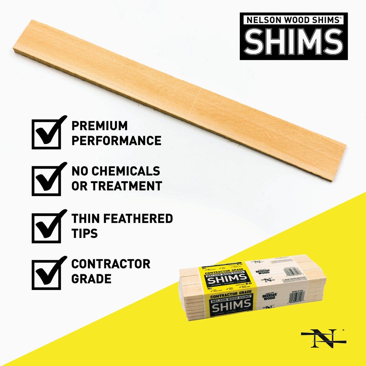 Nelson Wood Shims 12 In. L Beddar Wood Shims (42-Count) - photo 6 Nelson Wood Shims 12 In. L Beddar Wood Shims (42-Count) - photo 6