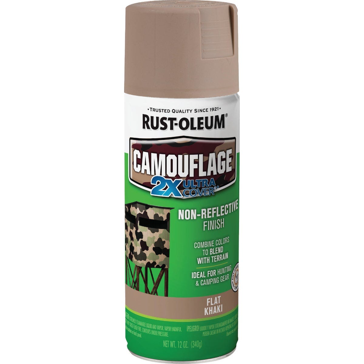 Rust-Oleum Camouflage 2X Ultra Cover 12 Oz. Flat Spray Paint, Khaki - photo 2