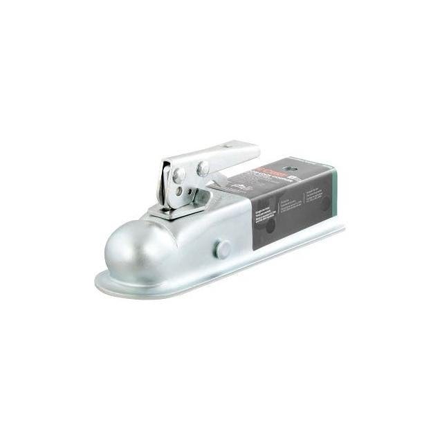 Curt 3 In. Zinc Posi-Lock Straight-Tongue Trailer Coupler, 2 In. Channel, 3,500 Lb. Strength