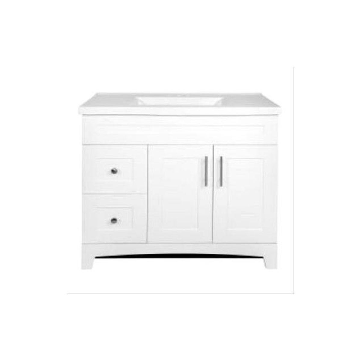 Royal Cabinets White Finish Shaker Door & Drawer Vanity Combo Royal Cabinets White Finish Shaker Door & Drawer Vanity Combo