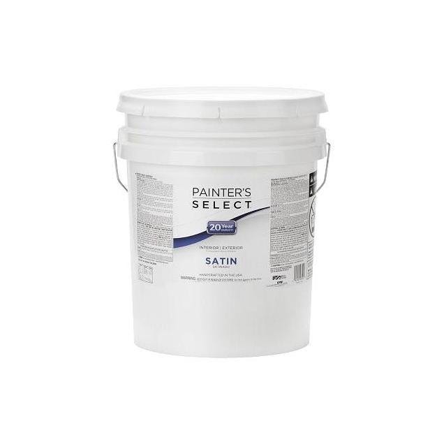 Painter's Select Interior/Exterior Acrylic Latex Paint, Satin Pastel Base, 5 Gal.