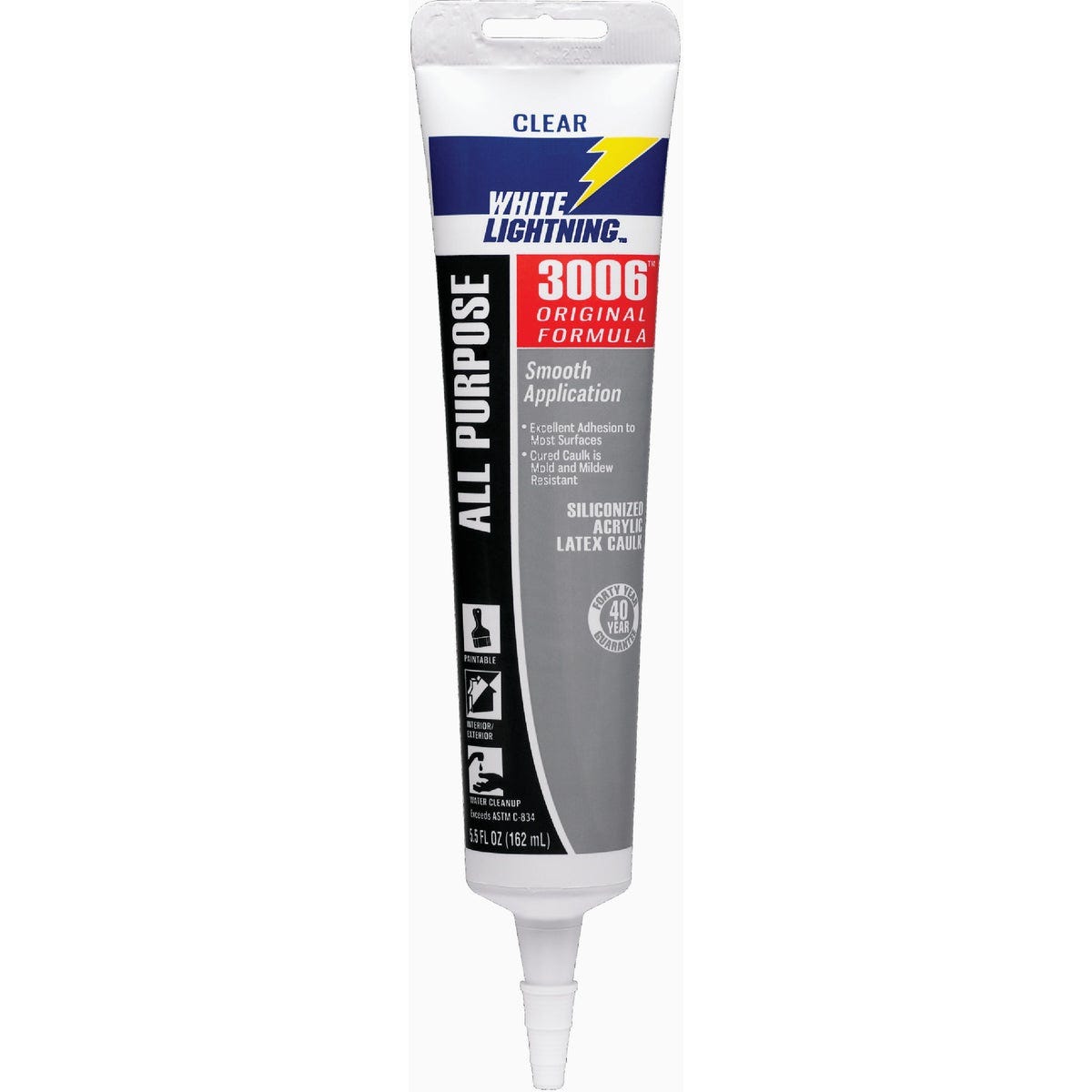 White Lightning 3006 5.5 Oz. Advanced All-Purpose Siliconized Acrylic Latex Caulk - photo 4