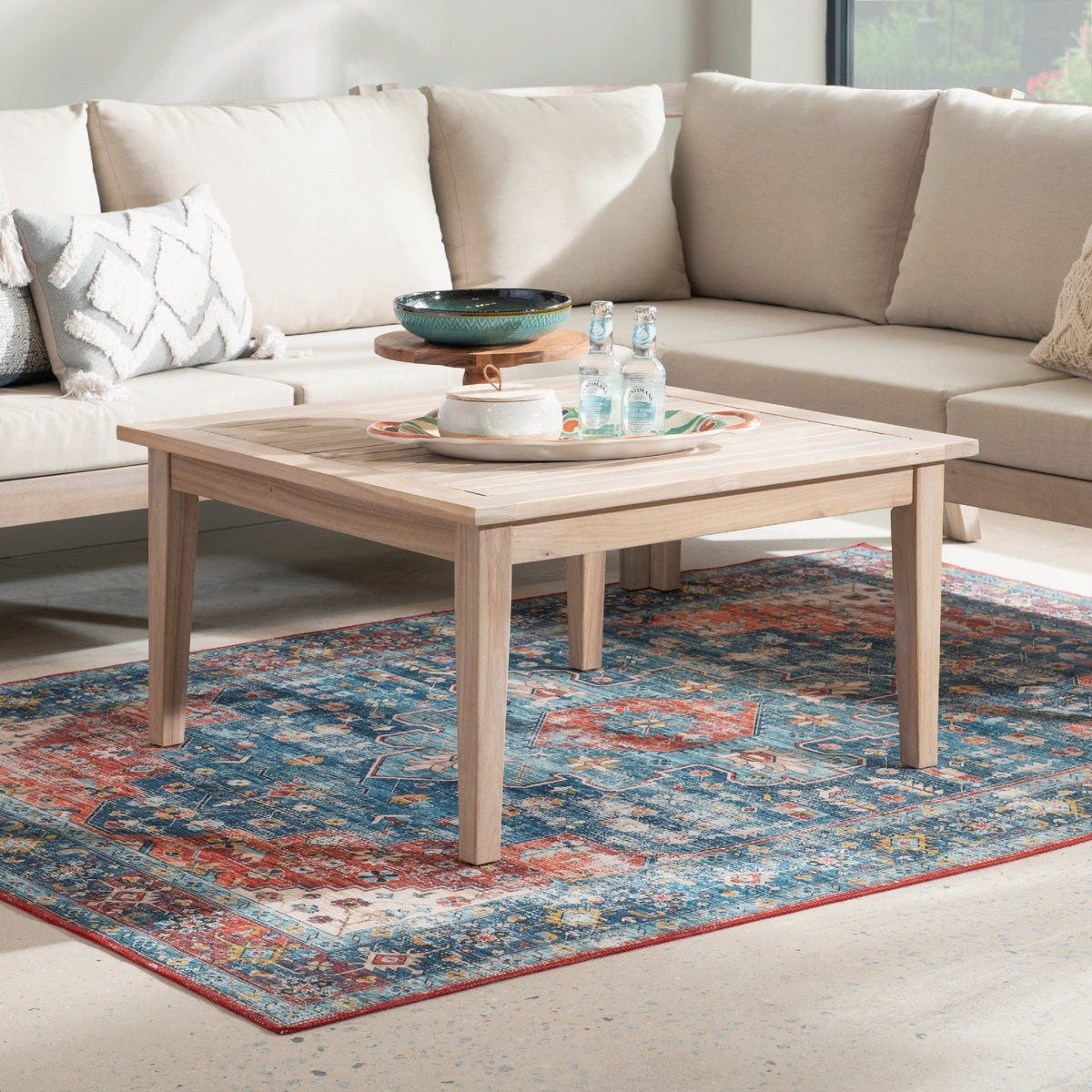 Linon Svana 31.5 In. W. Square Natural Acacia Wood Coffee Table | True ...