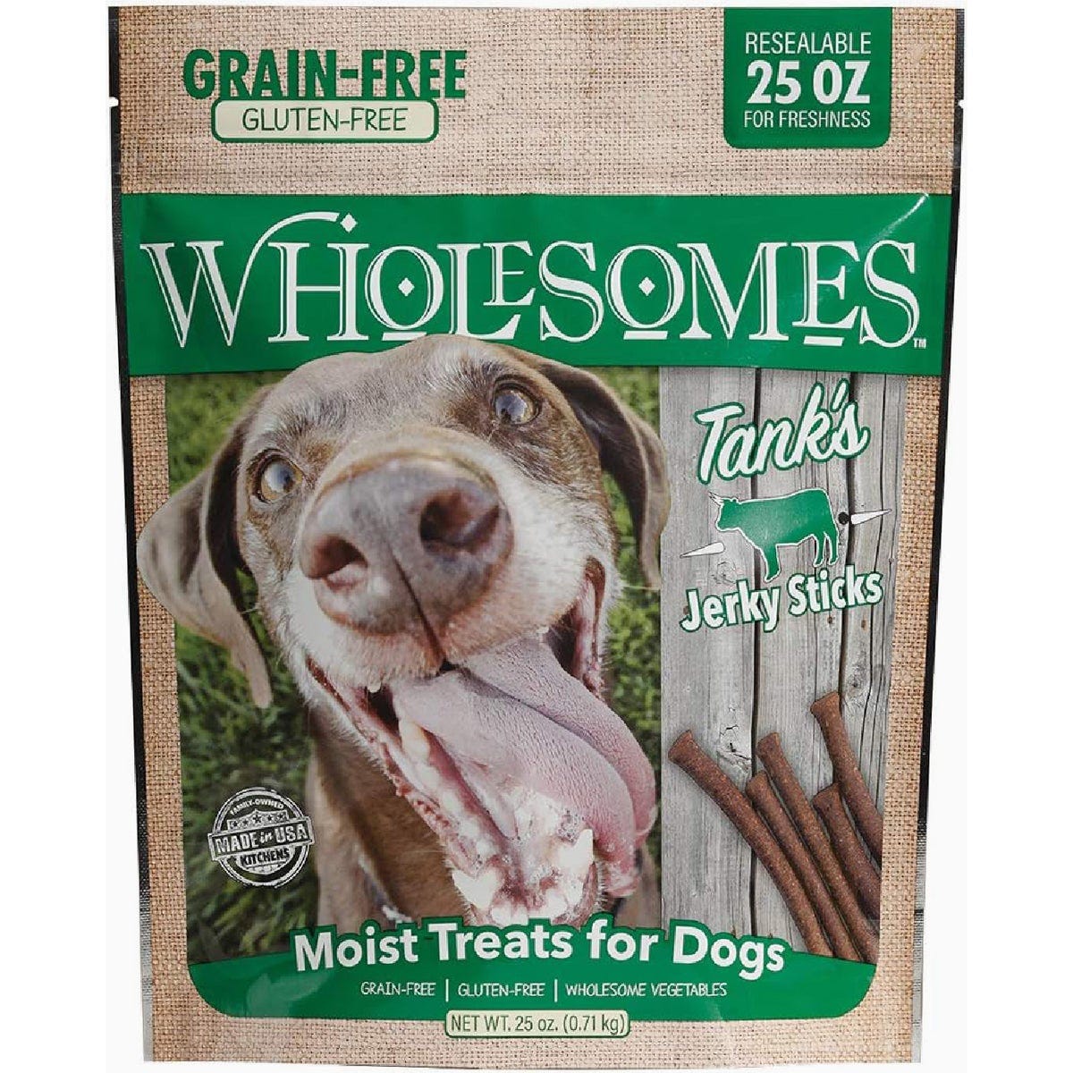Wholesomes Tank's Beef Jerky Strips Grain Free Dog Treat, 15 Oz.