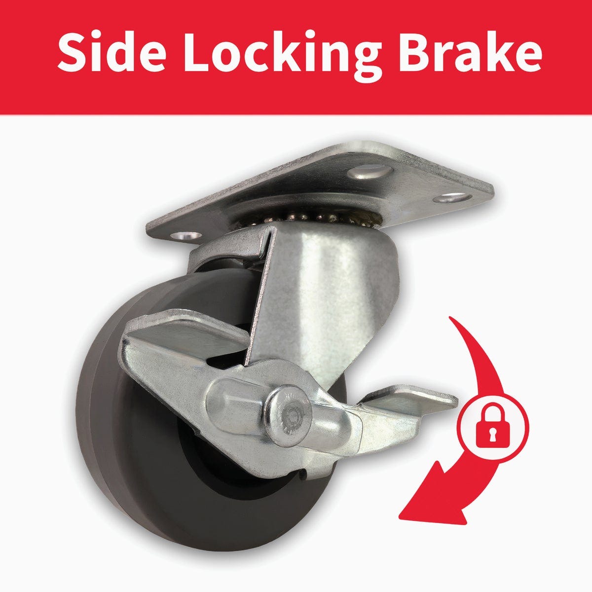 Colson 2 In. Gray TPR Swivel Plate Caster with Locking Brake - photo 5 Colson 2 In. Gray TPR Swivel Plate Caster with Locking Brake - photo 5