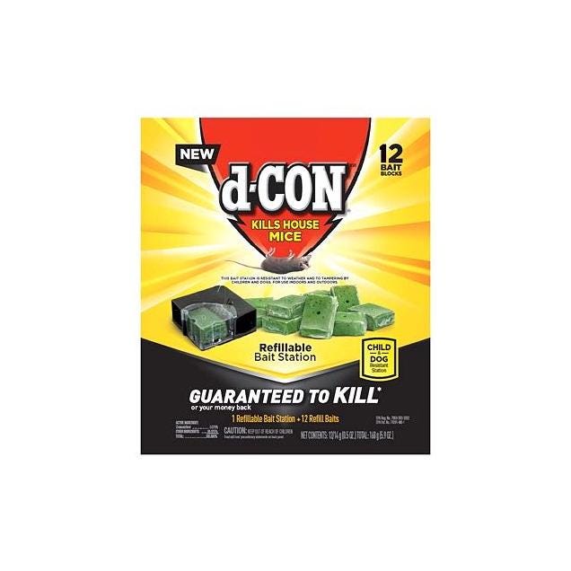 D-Con Refillable Corner Fit Mouse Bait Station (12-Refill)