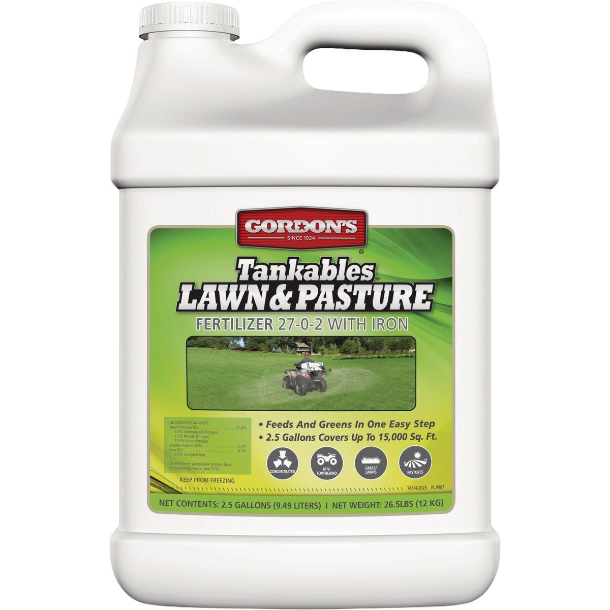 Gordon's Tankables 2.5 Gal. Concentrate 15-0-0 Lawn & Pasture Fertilizer Gordon's Tankables 2.5 Gal. Concentrate 15-0-0 Lawn & Pasture Fertilizer