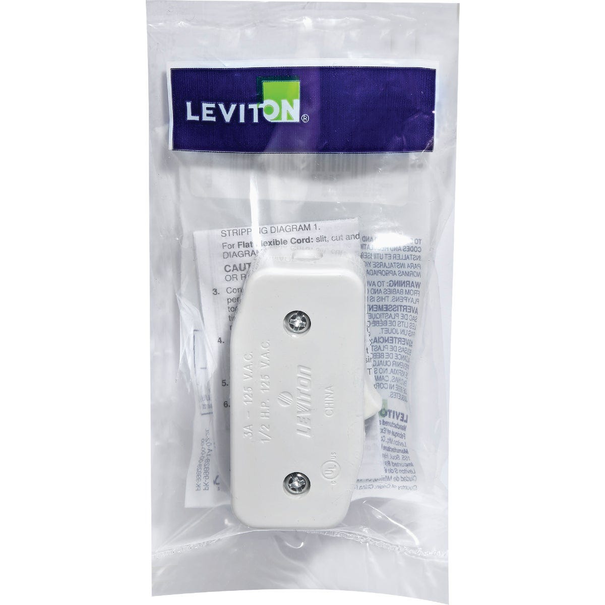 Leviton White 3A 125V Feed-Through Switch