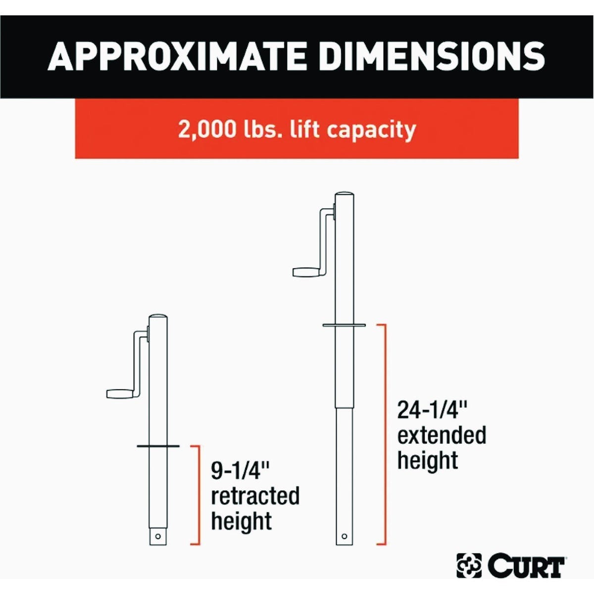 Curt 2000 Lb. A-Frame Jack With Side Handle, 14-1/2 In. Travel - photo 5 Curt 2000 Lb. A-Frame Jack With Side Handle, 14-1/2 In. Travel - photo 5