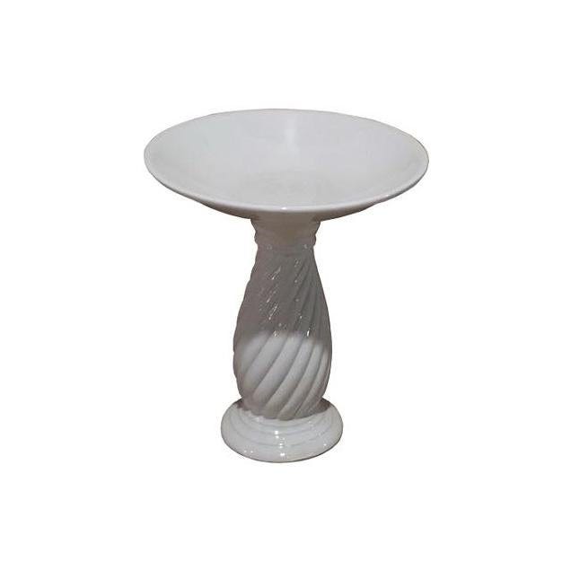 Trendspot 4-Pack 24 In. Glossy White and Teal Ceramic Swirl Birdbaths - photo 3 Trendspot 4-Pack 24 In. Glossy White and Teal Ceramic Swirl Birdbaths - photo 3