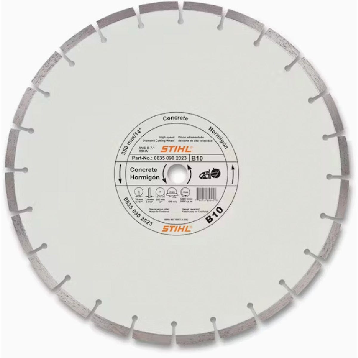 STIHL D-B 10 14 In. x 20 mm Diamond Concrete Cut-Off Wheel