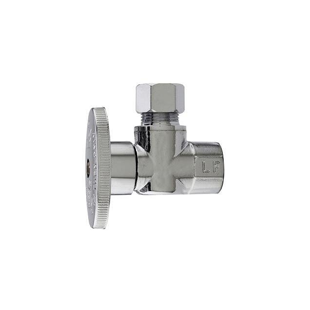 3/8 In. Female Iron Pipe x 3/8 In. O.D. Compression 1/4-Turn Chome Angle Supply Stop Valve