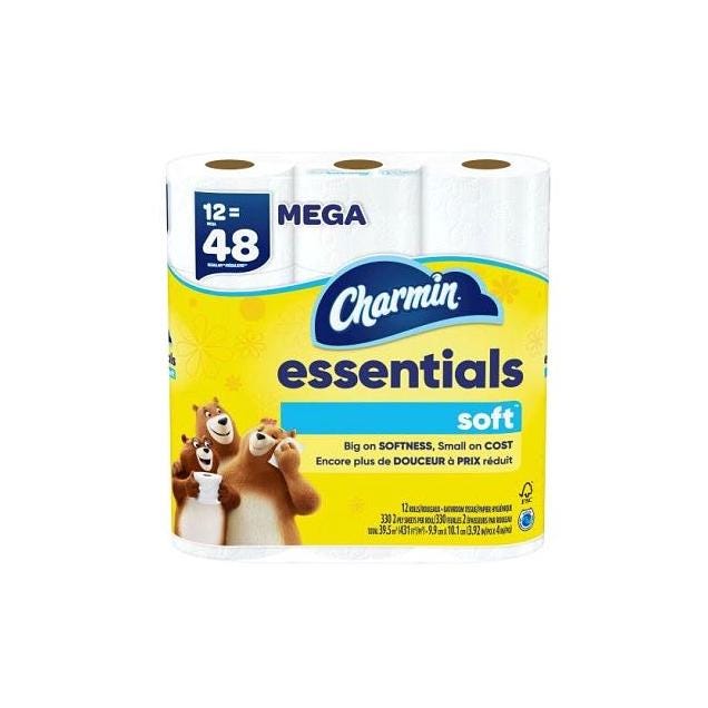 Charmin Essentials 12-Pack Soft Toilet Paper