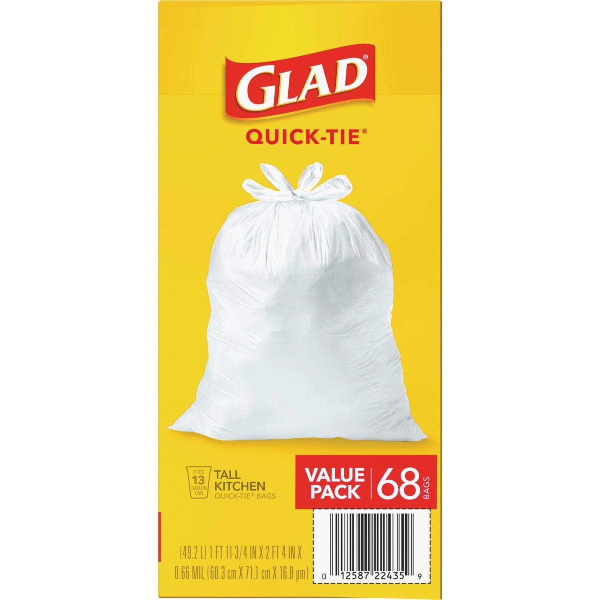 Glad Quick-Tie 13 Gal. Tall Kitchen Trash Bags (68-Count) - photo 3 Glad Quick-Tie 13 Gal. Tall Kitchen Trash Bags (68-Count) - photo 3