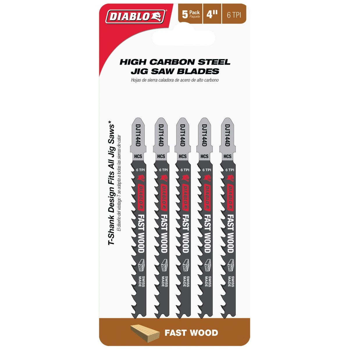 Diablo 4 In. x 6 TPI T-Shank HCS Jig Saw Blade for Fast Wood (5-Pack) - photo 2 Diablo 4 In. x 6 TPI T-Shank HCS Jig Saw Blade for Fast Wood (5-Pack) - photo 2
