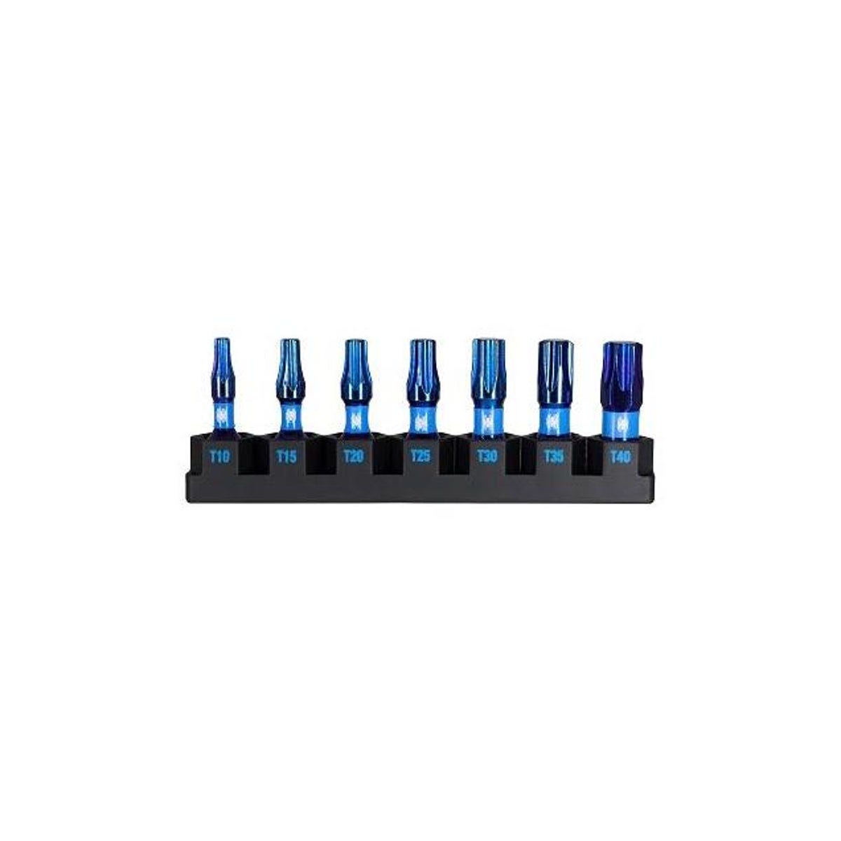 Spyder 1 In. Mach-Blue Torx Impact Driver Bits (7-Piece) Spyder 1 In. Mach-Blue Torx Impact Driver Bits (7-Piece)