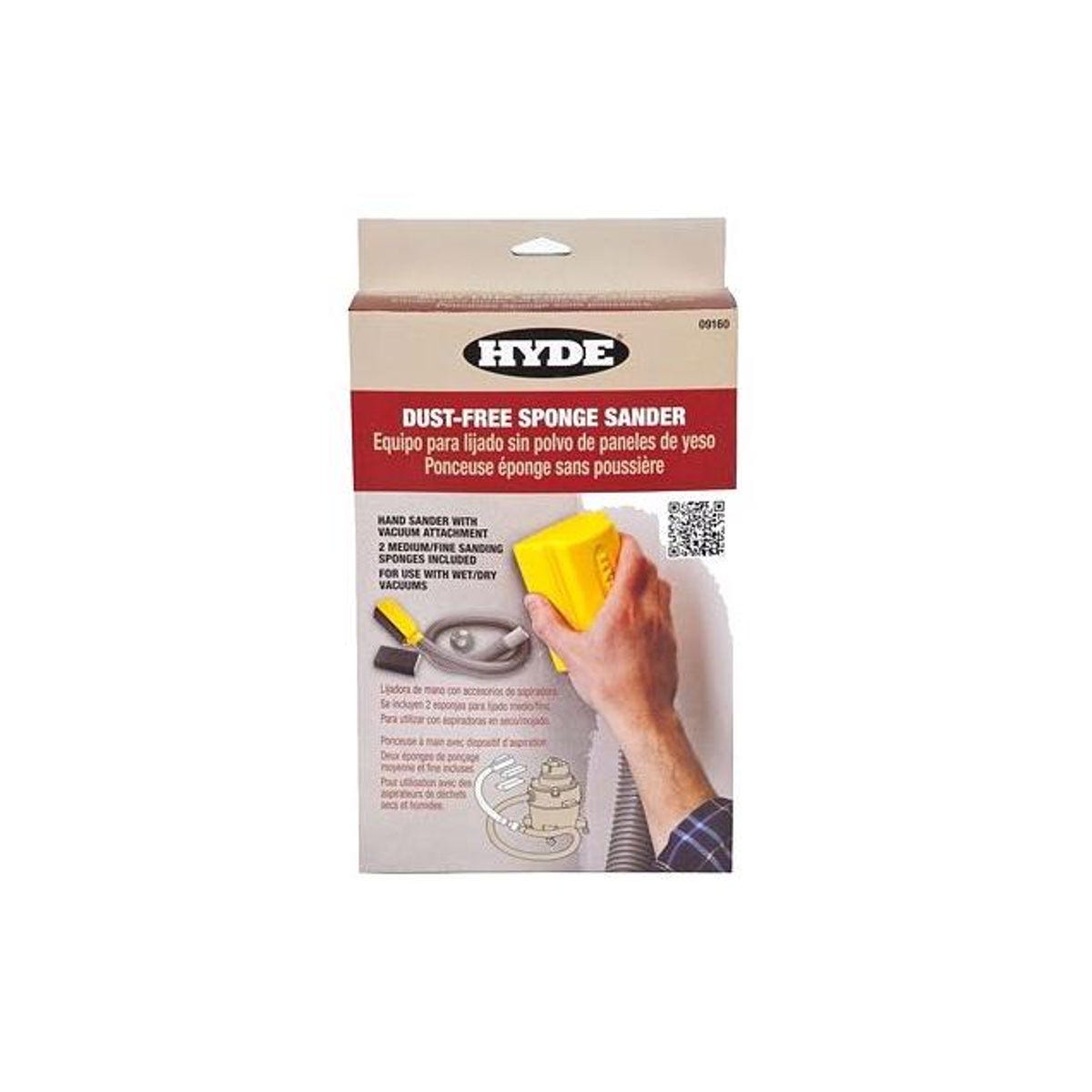 Hyde Dust Free Sponge Hand Sander Kit, Use with Wet/Dry Vacs
