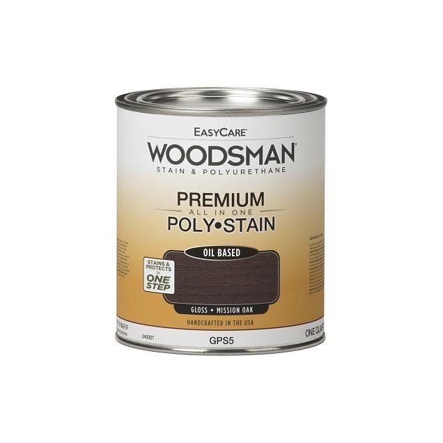 EasyCare Woodsman 1 Qt. Oil-Base Gloss Mission Oak Stain & Polyurethane EasyCare Woodsman 1 Qt. Oil-Base Gloss Mission Oak Stain & Polyurethane