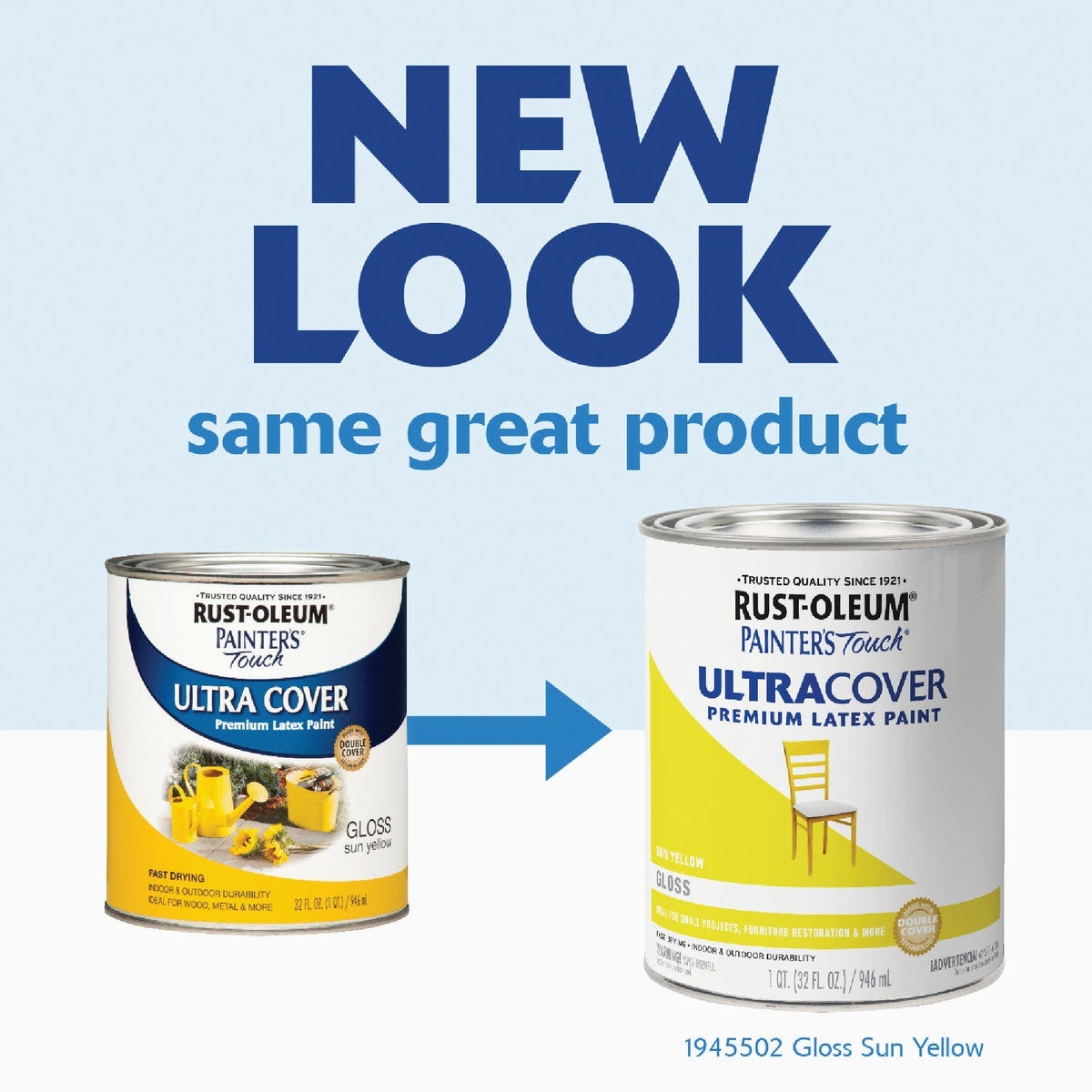 Rust-Oleum Painter's Touch 2X Ultra Cover Premium Latex Paint, Gloss Sun Yellow, 1 Qt. - photo 3